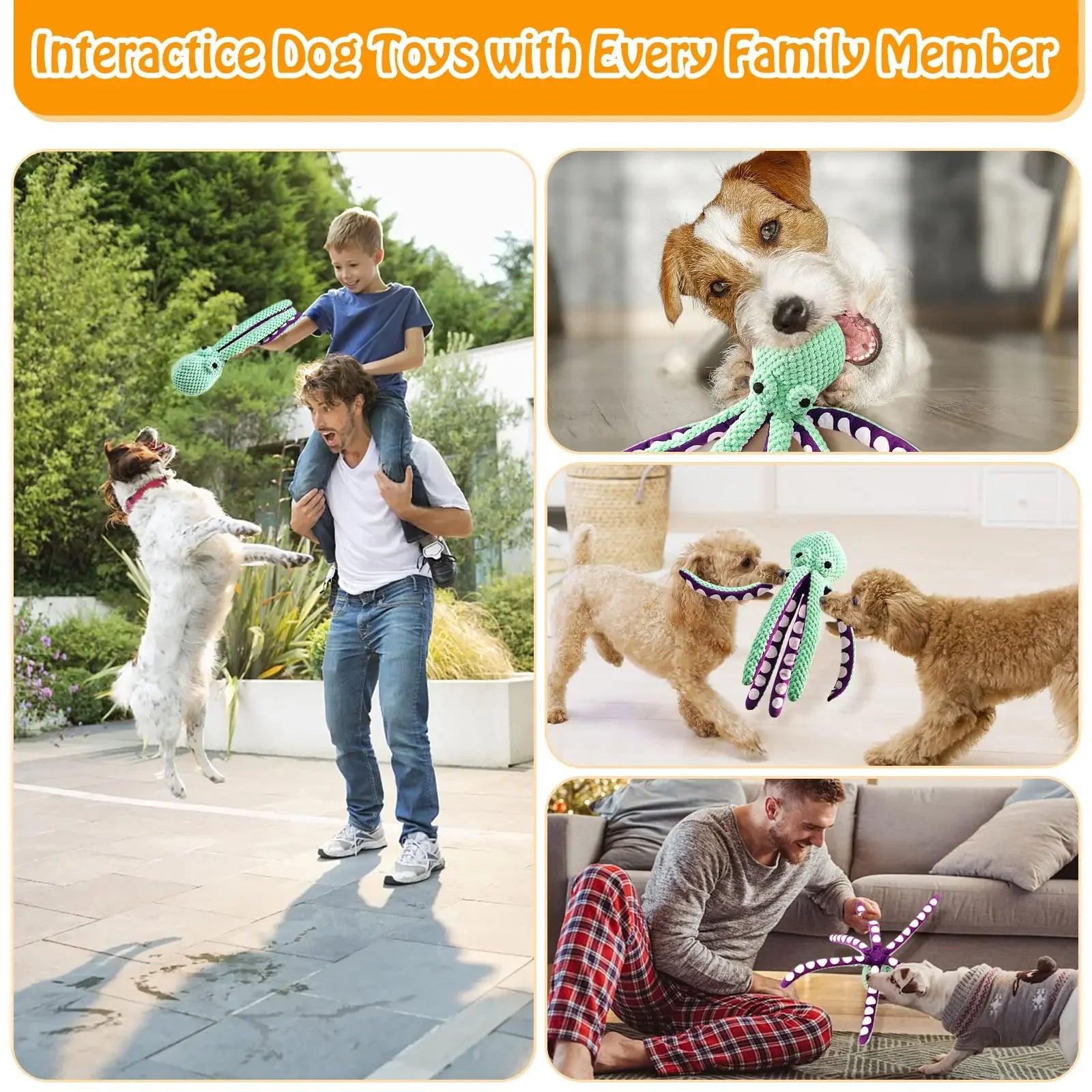 Interactive Octopus Chew Toy for Dogs
