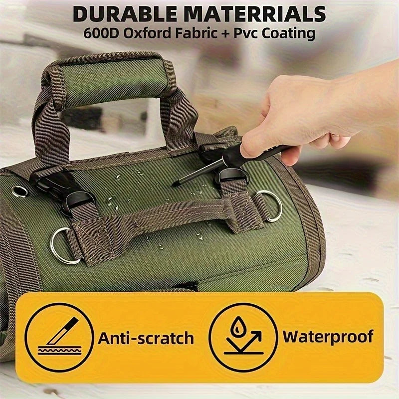 Multi-Pocket Roll-Up Tool Organizer Bag